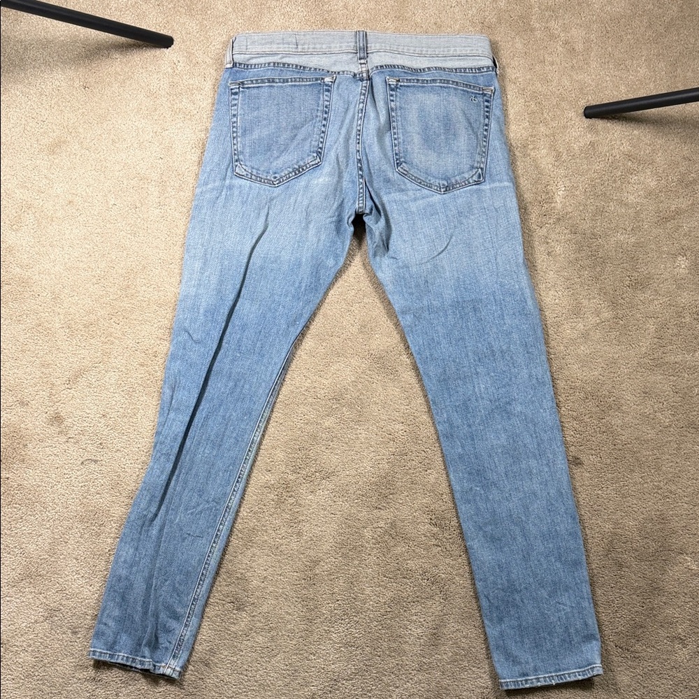 rag & bone Light Blue Straight Leg Jeans - Picture 8 of 9